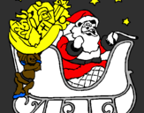 Coloring page Father Christmas in his sleigh painted byCharlie