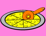 Coloring page Pizza painted bylucia