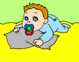 Coloring page Baby playing painted bykristyn