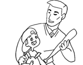 Coloring page Father and son painted bychamali