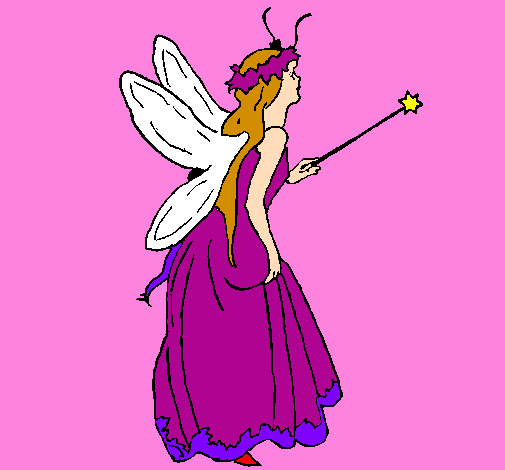 Coloring page Fairy with long hair painted byKazakin