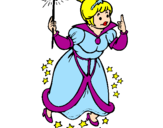 Coloring page Fairy godmother painted byhelen