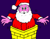 Coloring page Santa Claus on the chimney painted byfabian