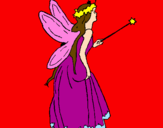 Coloring page Fairy with long hair painted bynikki