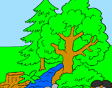 Coloring page Forest painted bycaiti
