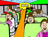 Coloring page School bus painted byteresa