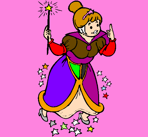Coloring page Fairy godmother painted byMeg