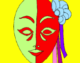 Coloring page Italian mask painted byelle