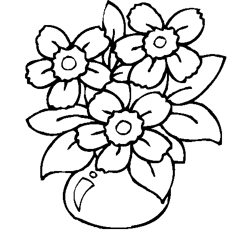 Coloring page Vase of flowers painted bymarelin