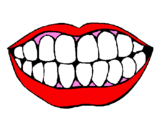 Coloring page Mouth and teeth painted bybellybotton