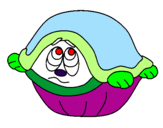 Coloring page Scared turtle painted bycoy