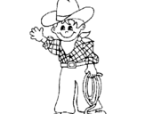 Coloring page Little cowboy painted byJonathan