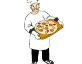 Coloring page Cook painted bycilla