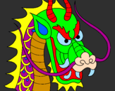 Coloring page Dragon's head painted bydrago