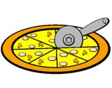 Coloring page Pizza painted bylorena