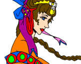 Coloring page Chinese princess painted byISABEL