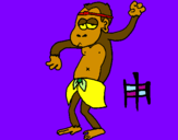 Coloring page Monkey painted byflapa