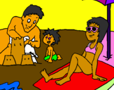 Coloring page Family vacation painted bygenesis