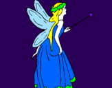 Coloring page Fairy with long hair painted byGrace