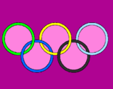 Coloring page Olympic rings painted byteweety