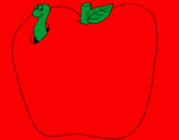 Coloring page Worm in fruit painted bynvjgh
