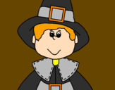 Coloring page Pilgrim boy painted byWXJerry