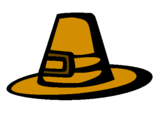 Coloring page Pilgrim hat painted bybile