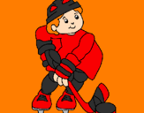 Coloring page Little boy playing hockey painted byBo