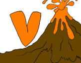 Coloring page Volcano  painted byshane