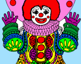 Coloring page Clown dressed up painted by mom dad son