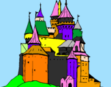 Coloring page Medieval castle painted byprincess tessie