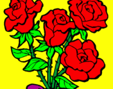 Coloring page Bunch of roses painted bymaria