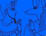 Coloring page Ramses and Anubis painted bySophie