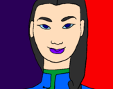 Coloring page Young Chinese woman painted bynicolette