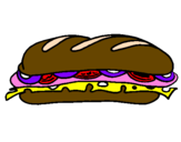 Coloring page Vegetable sandwich painted byYummy, make ya hungry?