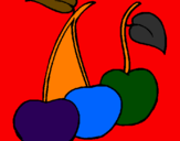 Coloring page cherries painted byalyson