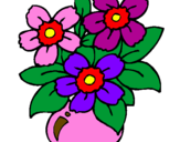 Coloring page Vase of flowers painted byvannesa