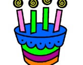 Coloring page Cake with candles painted bysallies birthday cake