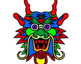 Coloring page Dragon face painted bycasey