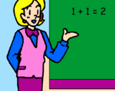 Coloring page Mathematics teacher painted bygel