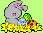 Coloring page Easter Bunny painted byDennisse