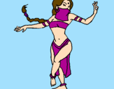 Coloring page Moorish princess dancing painted bycilla