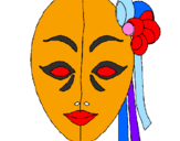 Coloring page Italian mask painted bymia
