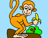 Coloring page Monkey painted bylisa