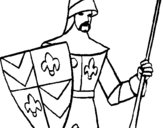 Coloring page Knight of the Court painted byr