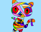 Coloring page Doodle the cat mummy painted byelisa2001