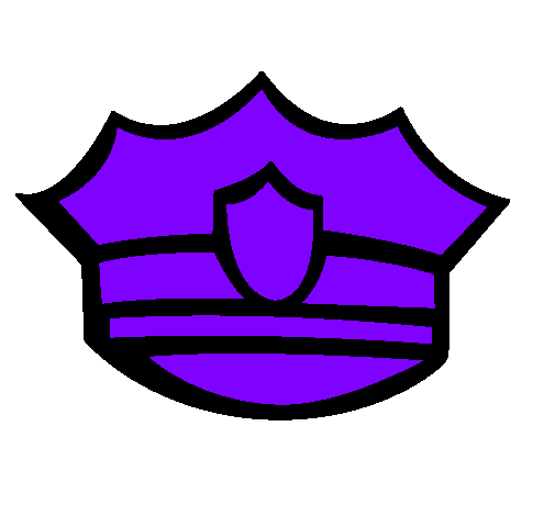 Coloring page Police cap painted bycop