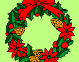 Coloring page Wreath of Christmas flowers painted bymichele