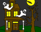 Coloring page Ghost house painted byJohn