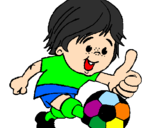 Coloring page Boy playing football painted byjesus